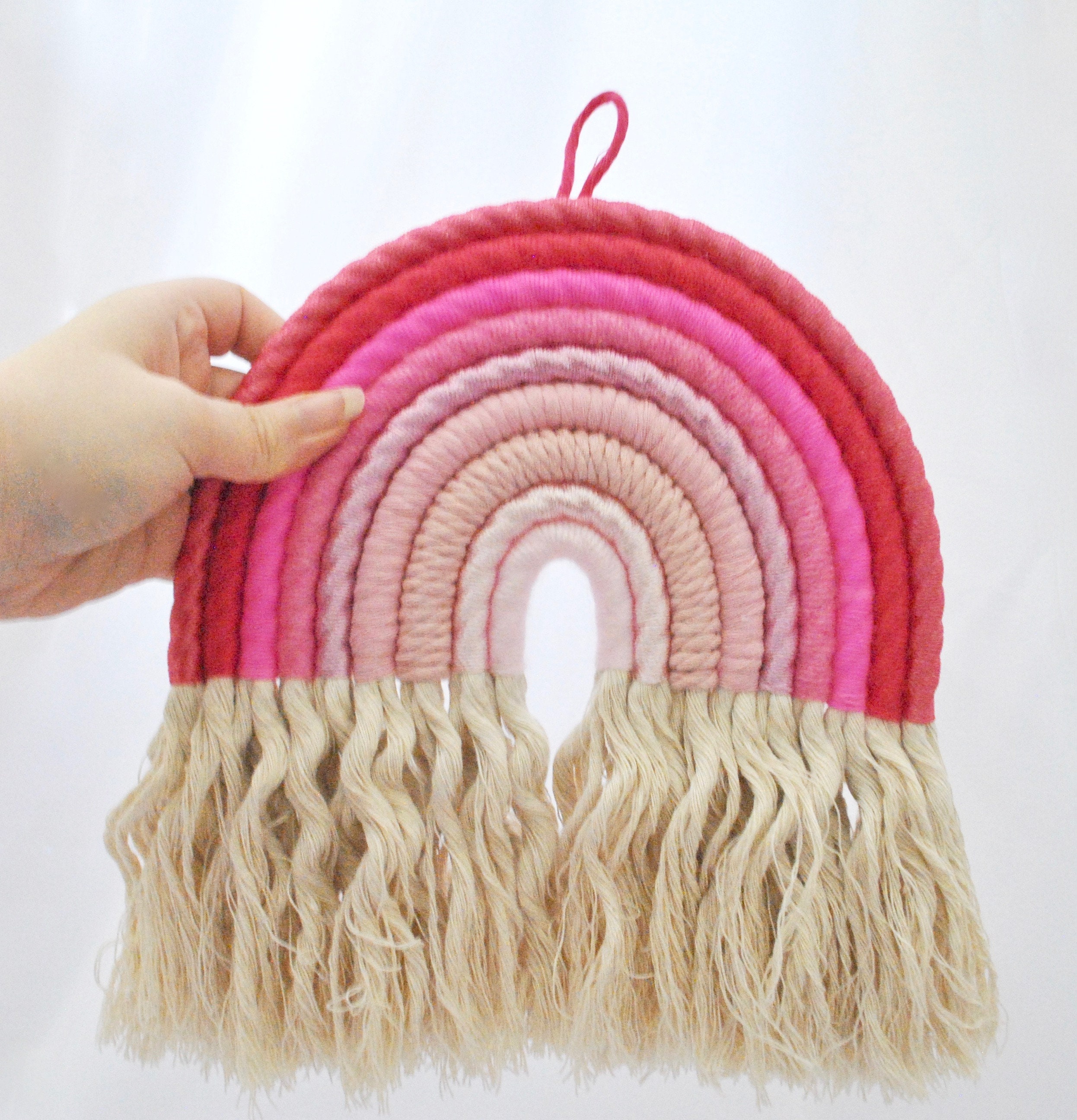 Ombre Pink Large Rainbow Luxury Boho Rainbow Wall Hanging Etsy