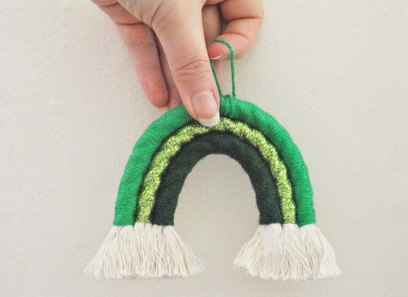 Make a Macrame Hanging Activity Box Adult Beginner Craft Kit Letterbox Friendship Gift UK Luck of the Irish DIY Green Rainbow Craft Kit