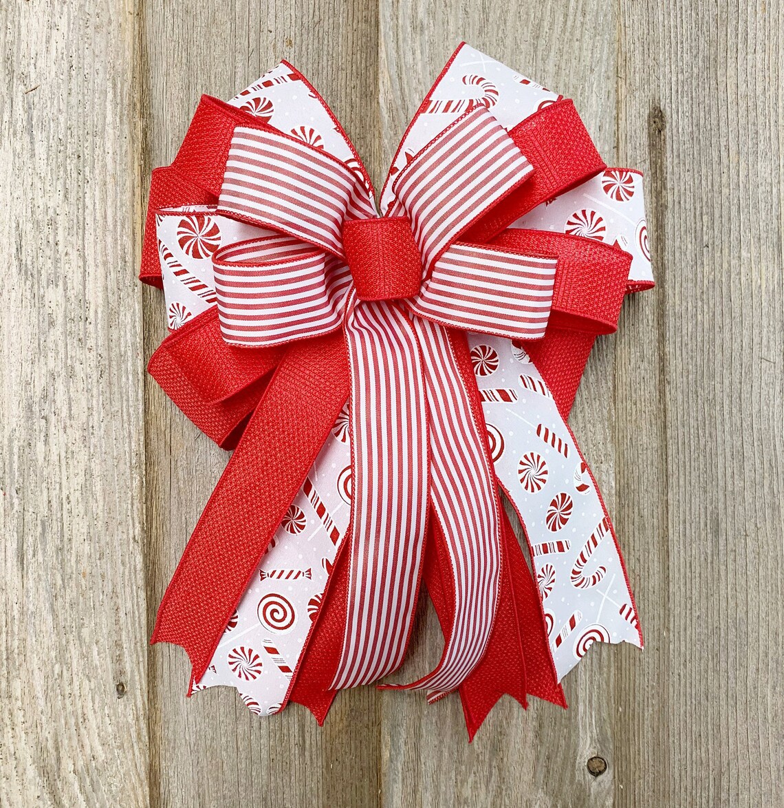 Premade Bows for Wreath Candy Cane Bow Christmas Lantern Etsy