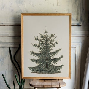 Christmas Tree Art Minimalist, Printable Winter Wall Art, Holiday Decor, Christmas Gift, Instant Download Pine Tree Print, Winter Decor