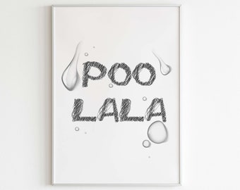 funny bathroom decor / poo la la / minimalist bathroom wall art / toilet poster / bathroom print / bathroom sign / digital print