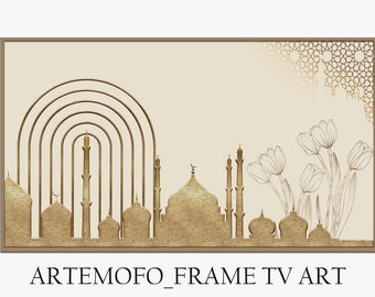 Samsung Frame TV Art islamic mosque, golden modern islamic art, Islam Home Decor, Ramadan , Muslim Art for tv, instant Download Frame TV Art