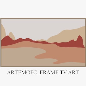Samsung Frame TV Art / Boho Modern Landscape Neutral Tones / DIGITAL download / Mountain Art for Frame TV