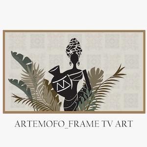 Samsung Frame TV Art African / black woman art for TV / african american ethnic botanical frame art tv / digital Art instant download