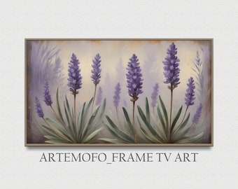 Samsung Frame TV Art Lavender Flowers / Floral Art for TV / Digital TV Art Instant Download / Farmhouse Antique Art / still life