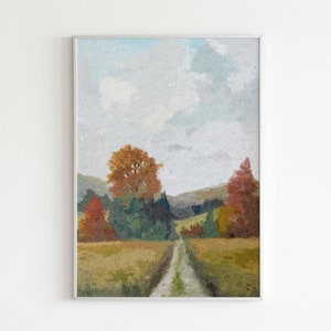 Autumn Muted Road Landscape Print, Fall Tree Scene Printable Wall Art, Fall Wall Art, Country Farmhouse Print, instant download image 8