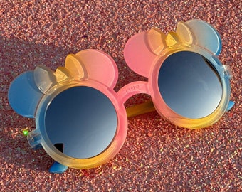 Colorful Kids Sunglasses Minnie Sunglasses Toddler Girl Minnie sunnies Rainbow Sunglasses for Girls Retro Mirrored Sunnies for Girls