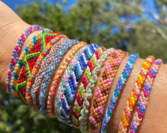 Set of handmade friendship bracelets/anklets, 3, 5, 7 or 10, all colours available <3
