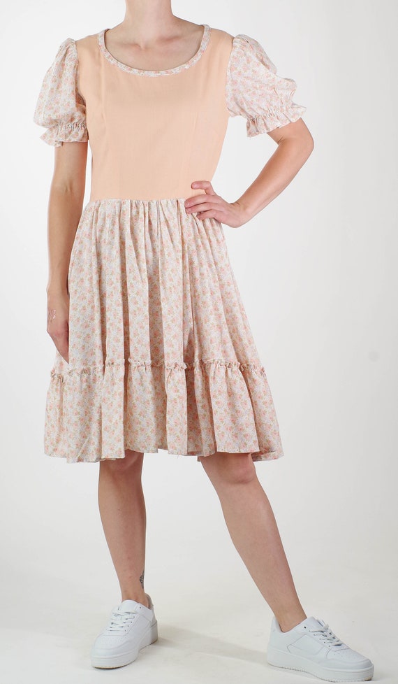 Vintage Square Dancing Dress With Peach Bodice, P… - image 3