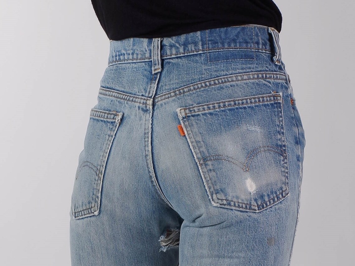 W 30 L 31 Vintage Orange Tag Levi's Distressed Denim Jeans Etsy