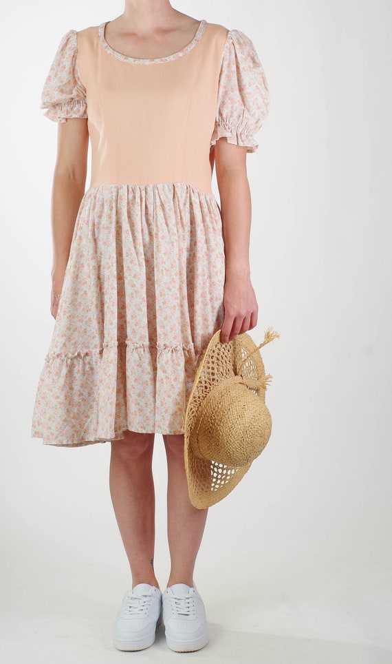 Vintage Square Dancing Dress With Peach Bodice, P… - image 2