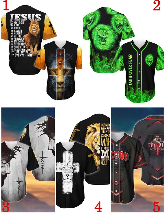 Jesus Lion Christian Baseball Jersey Shirt Jesus Baseball Etsy