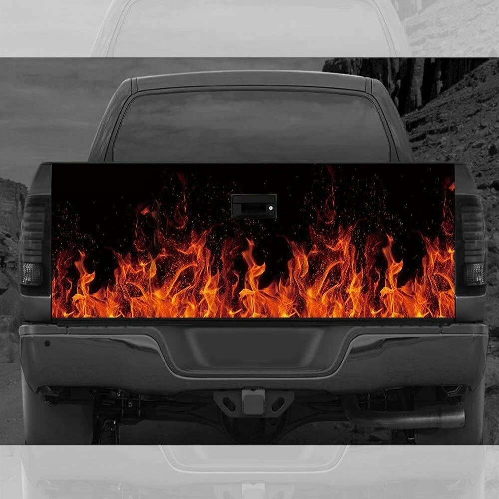 Fire Flames Orange Truck Tailgate Wrap Graphic Vinyl Decal Etsy