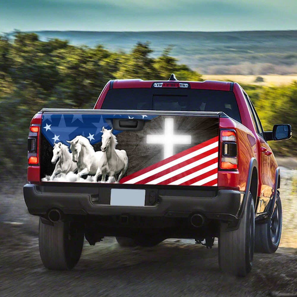 Horses Cross Truck Tailgate Wrap White Horses Cross Christian Etsy