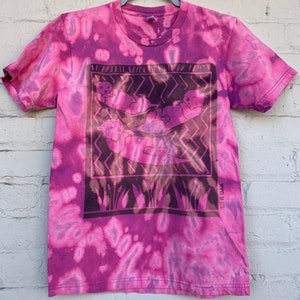 Up-cycled Reverse Tie-Dye Purple Otter Tie-Dye T-Shirt, Small