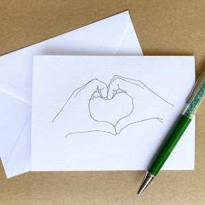 Personalised Hands Heart Symbol Card A6