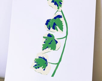 Ivy Leaves Screen Print A3