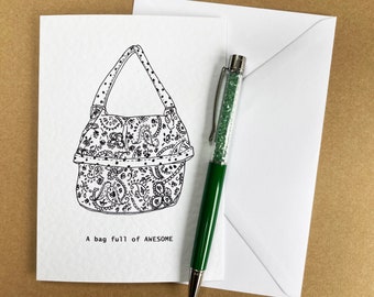 Paisley Bag Greeting Card A6