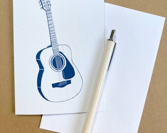 Personalised Guitar Drawing Card A6