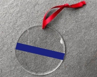 Thin Blue Line Ornament, Police Ornament, Blue Line Ornament, Law Enforcement Ornament, Police Officer Gift