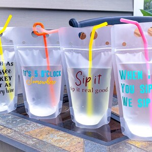 Drink Pouches, Adult Drink Pouch, Booze Bag, Beach Accessory, Pool Accessory