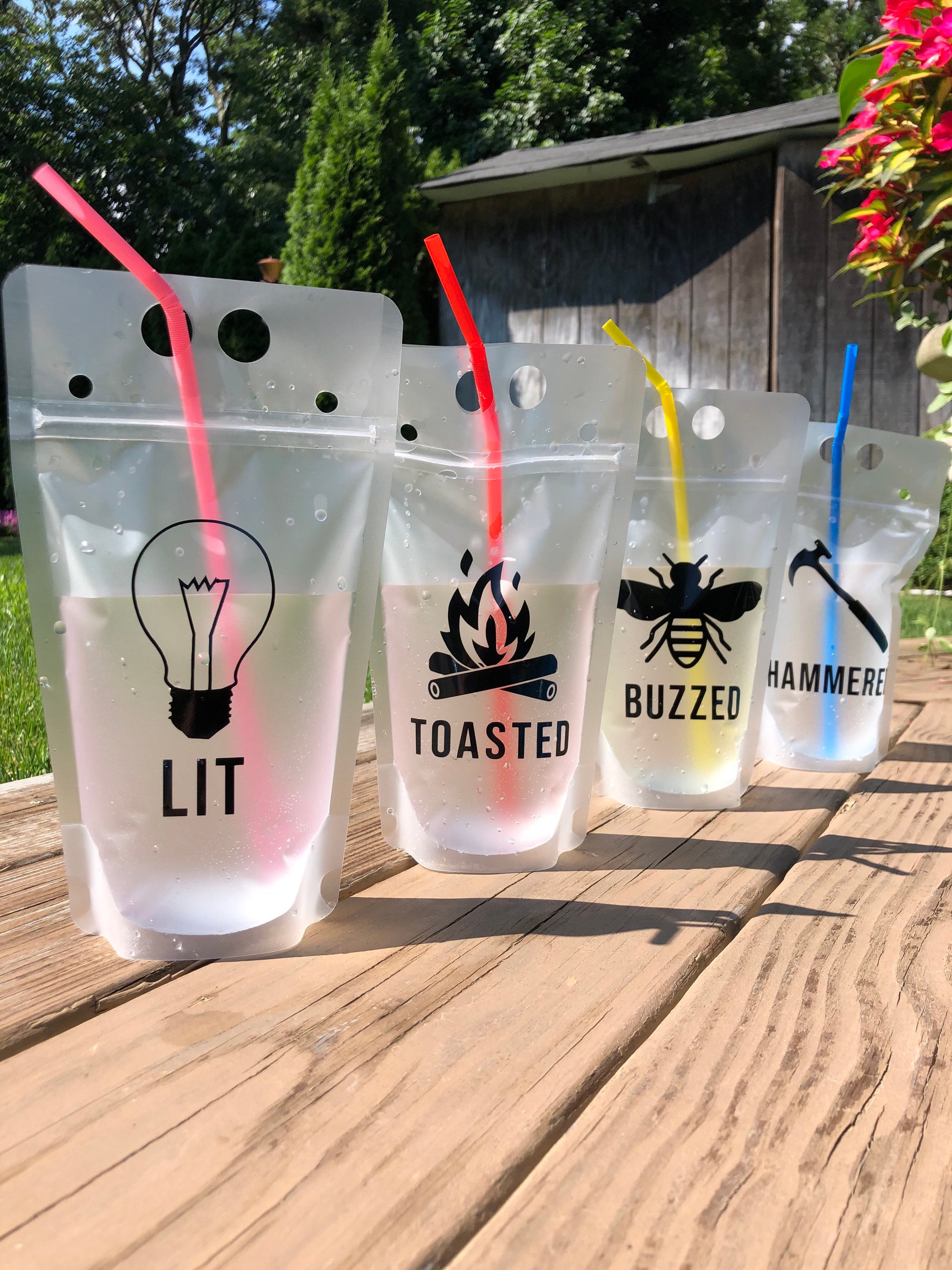 Custom Personalized Drink Pouches Booze Bags Adult Capri Sun Drink Bags  Smoothie Bags — Hoot & A Holler