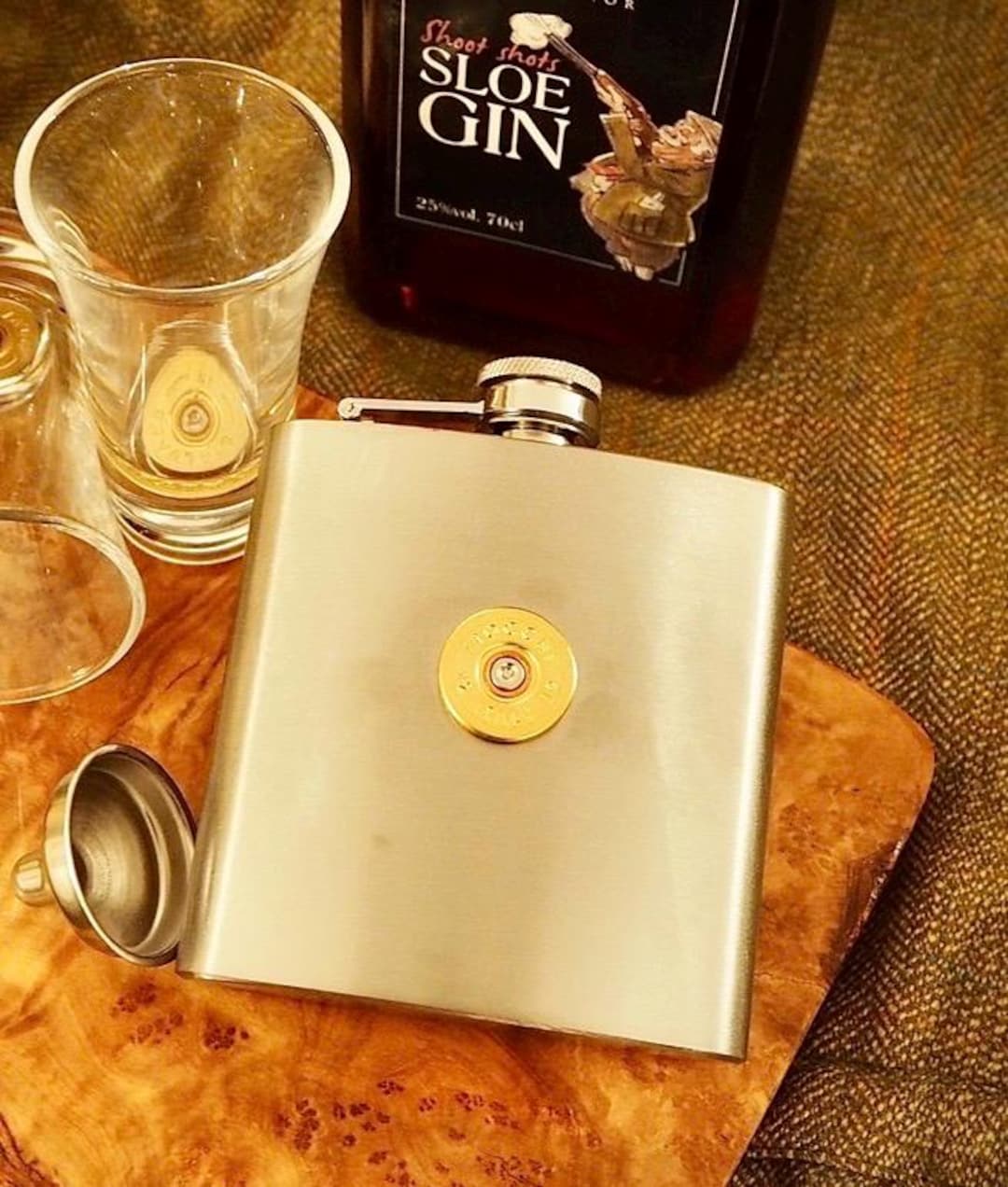 Shoots Lab Flask Shotgun Cartridge Hip Flask β Handcrafted Stainless Steel Flask for ...
