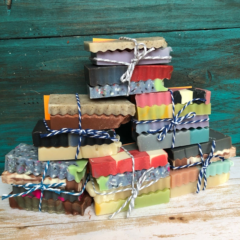 Soap Sample Pack Handmade Soap Variety Stack Mini Soap Bundle Travel Soap Vegan Bar Soap Soap Gift Set Soap Ends Palm Oil Free image 3