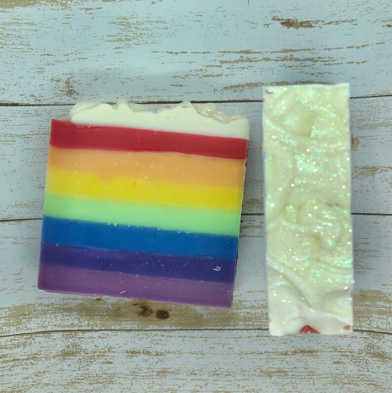 Rainbow Soap Bar Handmade Vegan Bar Soap Fruity Scented Etsy