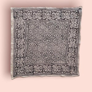 Hand Block print Organic Indian cotton Bandana,Foulard,Neckerchief,Necktie Face Mask,Hijab,Hand Made Gift for Mom,Dad,Wife,Husband