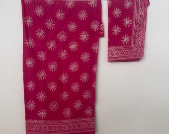 Hand Block Print Cotton Sarong, Jaipur Pareo, Boho Beach Wrap, India