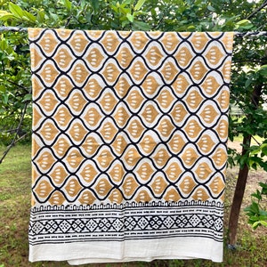 Indian Hand Block Print Sarong, Cotton Beach Wrap, Handmade Pareo, Boho Beach Cover Up, Resort Wear for Women