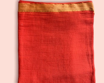 Blood Red colour Beautiful Cotton silk Border Sarong/Pareo/Shawl/Dupatta/Scarf/Beach wrap