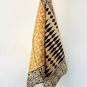 Set of 2 Hand Block print Organic Indian cotton Bandana,Foulard,Neckerchief,Necktie Face Mask,Hijab,Hand Made Gift for Mom,Dad,Wife,Husband