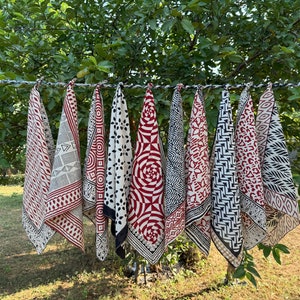 Set of 10 Indian cotton Bandana Scarf,Foulard,Neckerchief,Necktie Face Mask,Hijab,Hand Made Gift for Mom,Dad,Wife,Husband,Gf,Bf