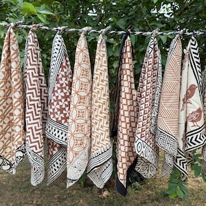Set of 10 Indian cotton Bandana Scarf,Foulard,Neckerchief,Necktie Face Mask,Hijab,Hand Made Gift for Mom,Dad,Wife,Husband,Gf,Bf