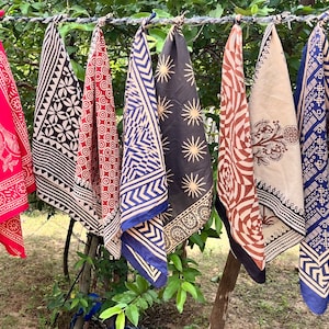 Set of 10 Indian cotton Bandana Scarf,Foulard,Neckerchief,Necktie Face Mask,Hijab,Hand Made Gift for Mom,Dad,Wife,Husband,Gf,Bf
