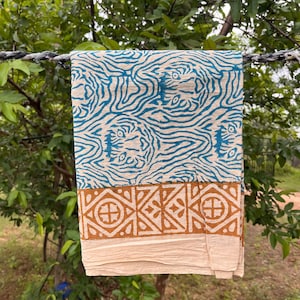 Indiase sarong met blokprint, katoenen strandomslagdoek, handgemaakte pareo, boho strandkleed, resortkleding voor dames