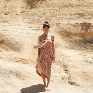 Sarong da spiaggia stampato a mano per donna, foulard da spiaggia in cotone, pareo da spiaggia, costume da bagno da spiaggia, regalo per lei, copricostume da spiaggia, lungi indiano