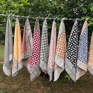 Set of 10 Indian cotton Bandana Scarf,Foulard,Neckerchief,Necktie Face Mask,Hijab,Hand Made Gift for Mom,Dad,Wife,Husband,Gf,Bf