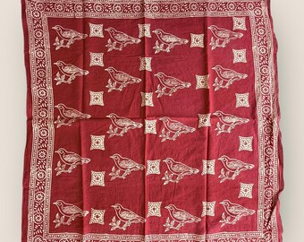 Hand Block Printed Cotton Square Scarf,Hijab for Women, Cotton head scarf,gift,Women face cover,Hijab Head cover,Hand made Head cover