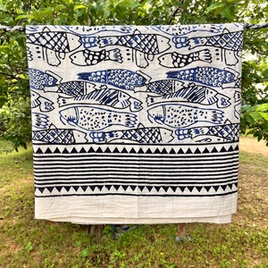 Hand Block Printed Beach Sarong for Women beach scarves in cotton Beach Wrap Pareo Beach Swim wear gift for her Beach Cover Ups Indian lungi