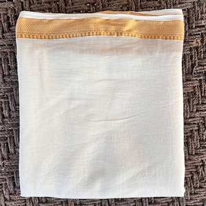 Snow white Beautiful Cotton silk Border Sarong/Pareo/Shawl/Dupatta/Scarf/Wedding shawl