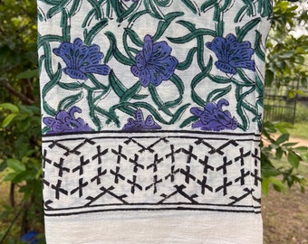Indian Hand Block Print Sarong, Cotton Beach Wrap, Handmade Pareo, Boho Beach Cover Up, Resort Wear for Women