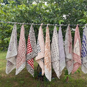 Set of 10 Indian cotton Bandana Scarf,Foulard,Neckerchief,Necktie Face Mask,Hijab,Hand Made Gift for Mom,Dad,Wife,Husband,Gf,Bf