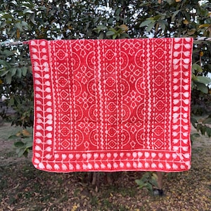 Hand Block print Organic Indian cotton Bandana,Foulard,Neckerchief,Necktie Face Mask,Hijab,Hand Made Gift for Mom,Dad,Wife,Husband