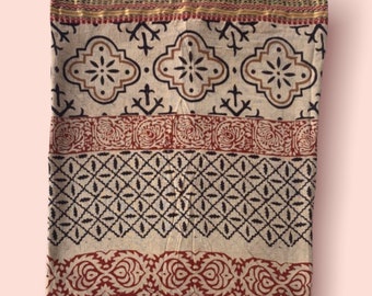 Hand Block Print Cotton Sarong, Beach Cover Up, Indian Pareo, Boho Beach Wrap, Handmade Cotton Sarong