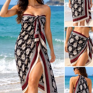 Sarong indio estampado a mano, pareo de algodón para la playa, pareo hecho a mano, prenda de playa estilo boho, ropa de resort para mujer.