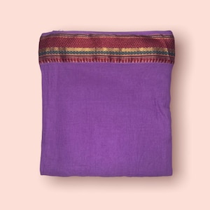 Simply Purple Colour Beautiful Cotton silk Border Sarong/Pareo/Shawl/Dupatta/Scarf/Beach wrap