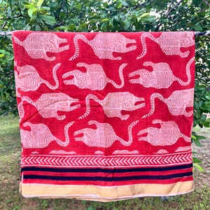 Sarong de algodón estampado a mano, para la playa, pareo indio, pareo bohemio para la playa, sarong de algodón hecho a mano